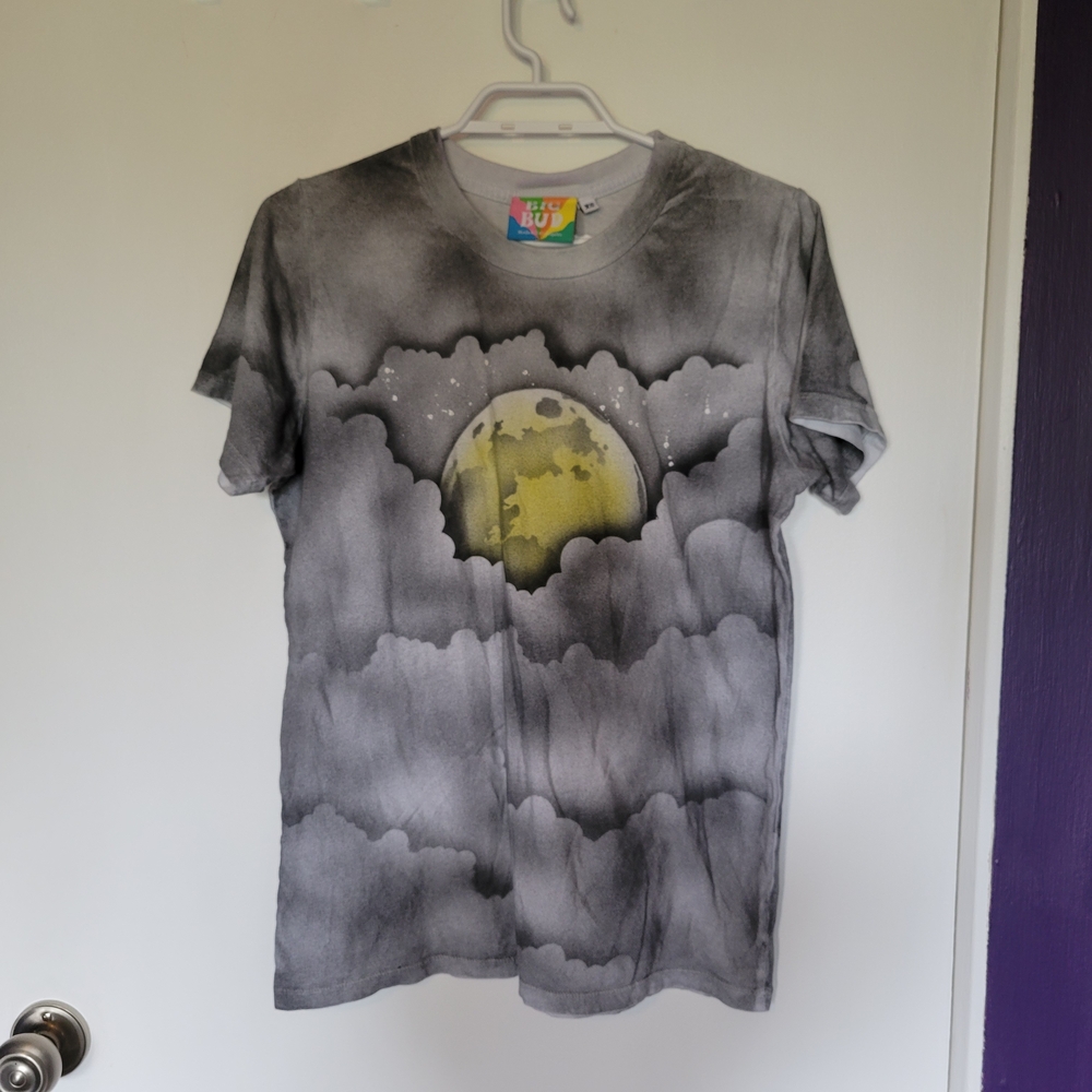 Big Bud Press Grey Tee with Yellow Moon Graphic